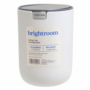 Brightroom Small Swing Top‎ Desktop Wastebasket White 0.4 Gallon Mini Trash NWT